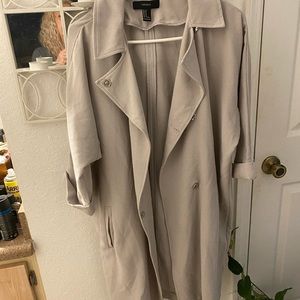Forever 21 light coat looks great with black leggings and heels!